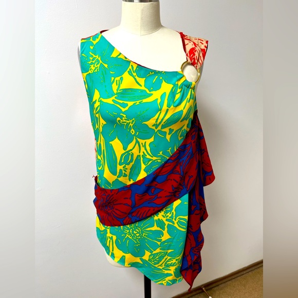 Diane Von Furstenberg Silk tropical summer top - Picture 1 of 7